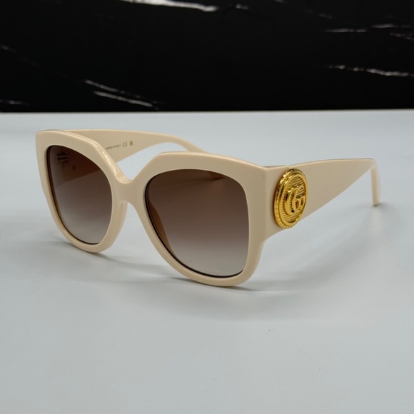 NEW GG1407S 004 GUCCI SQUARE IVORY BROWN WOMEN SUNGLASSES GUCCI - Picture 4 of 14